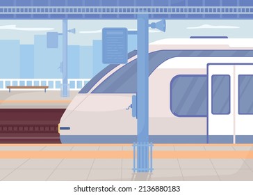 simple cartoon train station