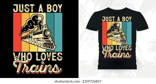 Train Station Retro Vintage Train T-shirt Design