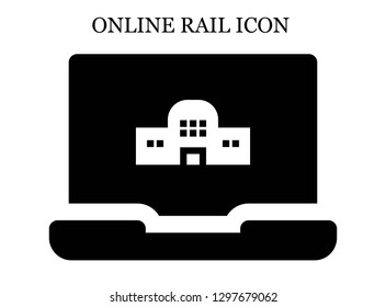 Train station search icon. Editable Train station search icon for web or mobile.