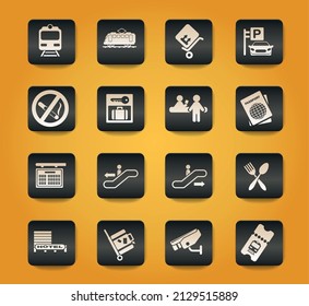 Train station simply symbols for web and user interface