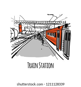 Estação de trem, esboço para o seu projeto