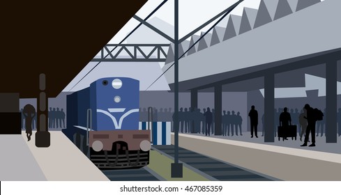 Train at the Station - Vector

