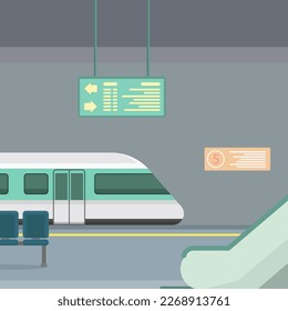 train station vector flat illustration