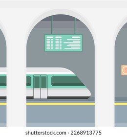 train station vector flat illustration