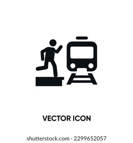 Train station vector icon. Modern, simple flat vector illustration for website or mobile app.Train with people symbol, logo illustration. Pixel perfect vector graphics