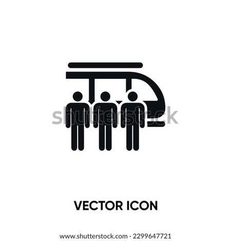 Train station vector icon. Modern, simple flat vector illustration for website or mobile app.Train with people symbol, logo illustration. Pixel perfect vector graphics