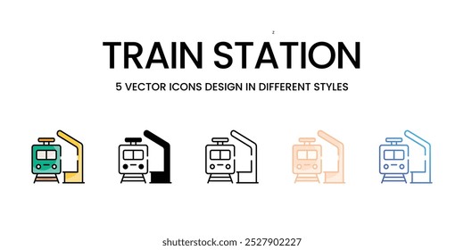 Ícones vetoriais da estação de trem ilustração de stock