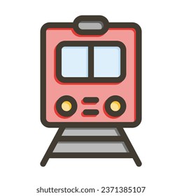 Train Station Vector Thick Line Filled Colors Icon For Personal And Commercial Use.
