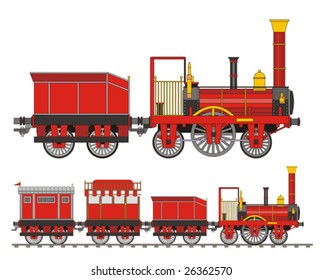 Train steam red old