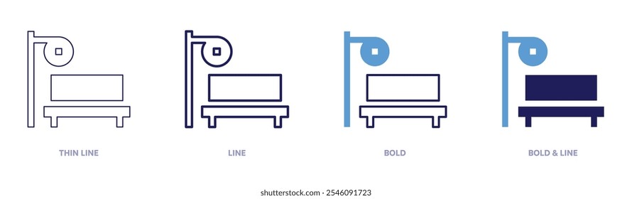 Train stop icon in 4 different styles. Thin Line, Line, Bold, and Bold Line. Duotone style. Editable stroke.