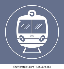 Train or subway front view sign icon