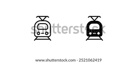 Train subway Railroad cargo, metro icon button, vector, sign, symbol, logo, illustration, editable stroke, flat design style isolated on white