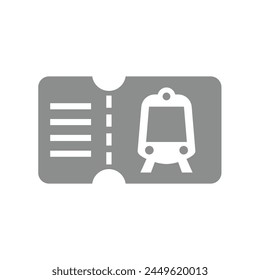 Train or subway ticket vector. Simple glyph icon.