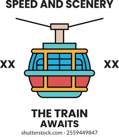 A train is suspended in the air