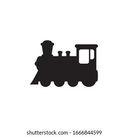 Train Icon Old Locomotive Silhouette Symbol Stock Vector (Royalty Free ...