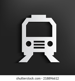 Train symbol on black background,clean vector