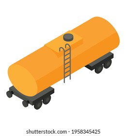 Train tank wagon icon. Isometric of Train tank wagon vector icon for web design isolated on white background