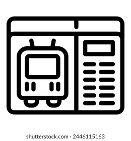 Train ticket icon outline vector. Railway transportation. Subway tickets terminal