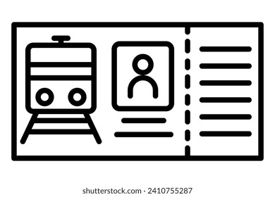 train ticket icon. icon related to ticket for train travel. line icon style. element illustration