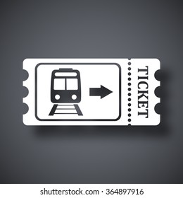 Train ticket icon, stock vector