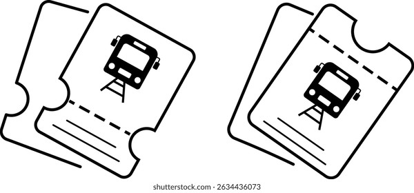 train ticket icon. train ticket with a train symbol. representing air travel
