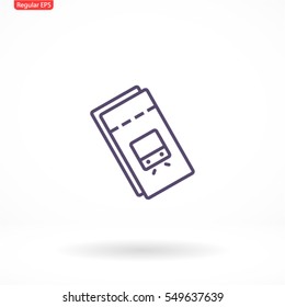 train ticket . line vector icon