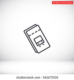 train ticket . line vector icon
