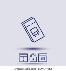 train ticket . line vector icon