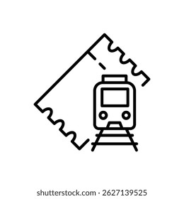 design de vetor de ícone de esboço de bilhete de trem bom para web ou aplicativo móvel