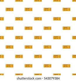 Train ticket pattern. Cartoon illustration of train ticket vector pattern for web