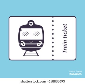 Train ticket sign vector icon.