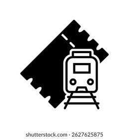 train ticket solid icon vector design good for web or mobile app