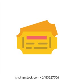 Train, Ticket, Station  Flat Color Icon. Vector icon banner Template
