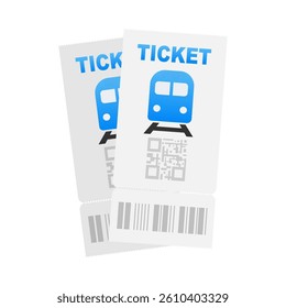 Train ticket. travel by rail. Vector illustration