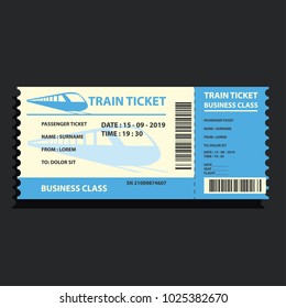 Train Ticket For Traveling By Ship. Vector Illustration
