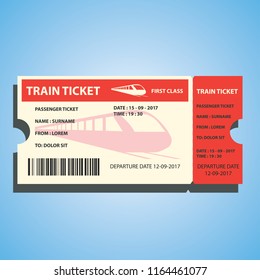 train ticket for traveling by train. vector illustration