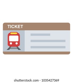A train ticket, travelling invoice flat icon