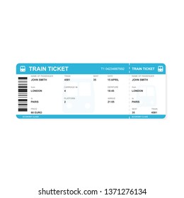 Train Ticket. Vector Eps10