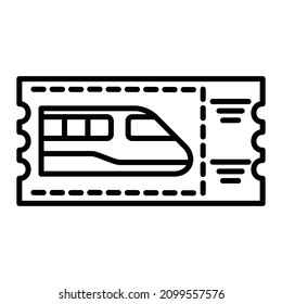 Zugfahrkarte Vektorsymbol einzeln auf weißem Hintergrund
