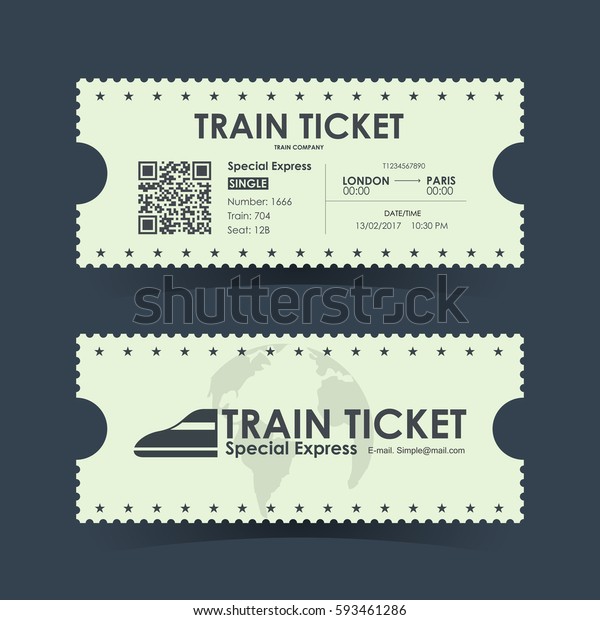 Train\
ticket vintage concept design. Vector\
illustration.