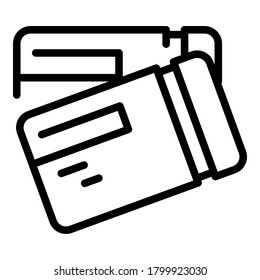 Train tickets icon. Outline train tickets vector icon for web design isolated on white background