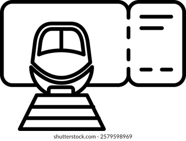 Train Tickets icon single line high quality
