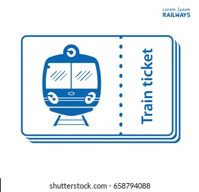 Train tickets stack vector icon isolated.