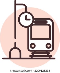 Train time, illustration, vector on white background.