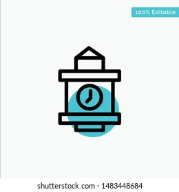Train, Time, Station turquoise highlight circle point Vector icon