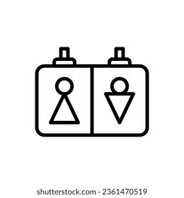 Train Toilet Outline Icon Vector Illustration 