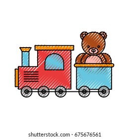 train toy with bear teddy