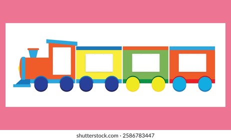 Train toy design over pink background, vector illustration. 