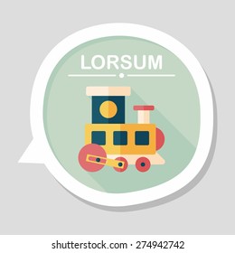Train toy flat icon with long shadow,EPS 10