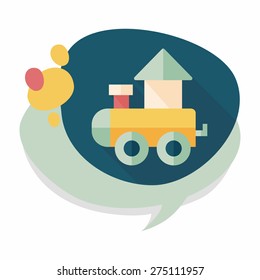 Train toy flat icon with long shadow,EPS 10